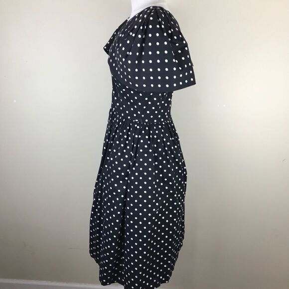 Vintage A La Mode 60s Polka Dot Large Sleeve Dress - Picture 2 of 8